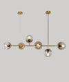 Orb Glass Pendant Light with Brass Accents for Dining Room and Kitchen Island