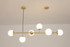 Orb Glass Pendant Light with Brass Accents for Dining Room and Kitchen Island