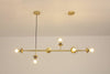 Orb Glass Pendant Light with Brass Accents for Dining Room and Kitchen Island