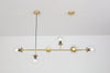 Orb Glass Pendant Light with Brass Accents for Dining Room and Kitchen Island