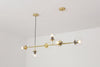 Orb Glass Pendant Light with Brass Accents for Dining Room and Kitchen Island