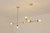 Orb Glass Pendant Light with Brass Accents for Dining Room and Kitchen Island