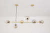 Orb Glass Pendant Light with Brass Accents for Dining Room and Kitchen Island