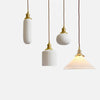 Art Deco Porcelain Pendant Light with Brass Fittings for Kitchen Island and Dining Room