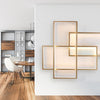 Overlapping Rectangles Aluminum Geometric Style Flush Mount Lighting Led Ceiling Light