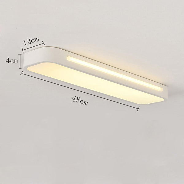 19 In W 1 Light Long Oval Led Flush Mount Minimalist Rectangular Ceiling Light