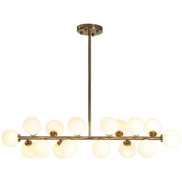 Modern Gold Kitchen Island Light 16 Light Linear Iron Global Glass Ceiling Lights Fixture 48W 110V Hardwired Indoor