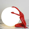 resin humanoid ball table lamp acrylic shade for bedroom reading nook