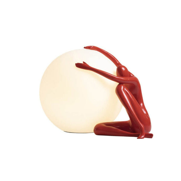 resin humanoid ball table lamp acrylic shade for bedroom reading nook