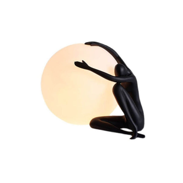 resin humanoid ball table lamp acrylic shade for bedroom reading nook