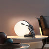 resin humanoid ball table lamp acrylic shade for bedroom reading nook