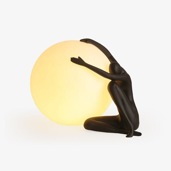 resin humanoid ball table lamp acrylic shade for bedroom reading nook