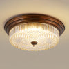 retro bronze crystal glass dome flush mount ceiling light