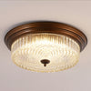 retro bronze crystal glass dome flush mount ceiling light