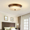 retro bronze crystal glass dome flush mount ceiling light