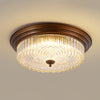 retro bronze crystal glass dome flush mount ceiling light