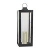 Retro Wrought Iron Glass Candle Holder Outdoor Windproof Portable Lamp