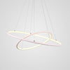 Modern Led Chandelier Minimalist 2 Ring Geometric Lights With Adjustable Height