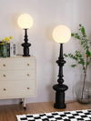roman column table lamp black resin white glass for bedroom living room