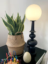 roman column table lamp black resin white glass for bedroom living room