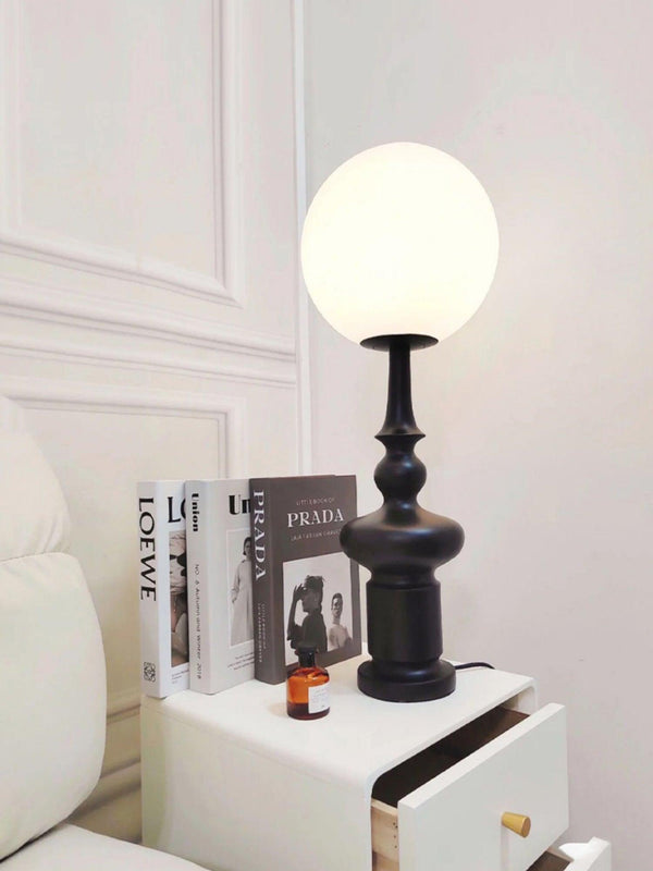 roman column table lamp black resin white glass for bedroom living room