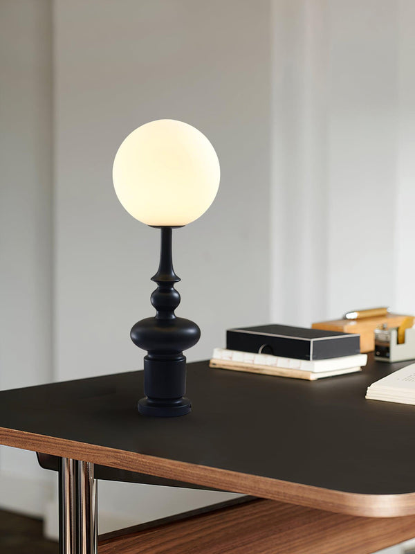 roman column table lamp black resin white glass for bedroom living room