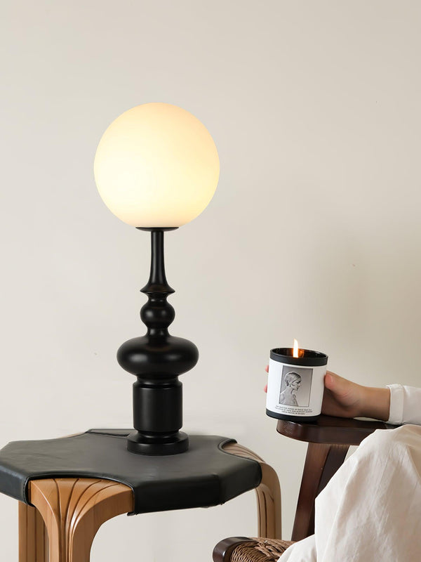 roman column table lamp black resin white glass for bedroom living room