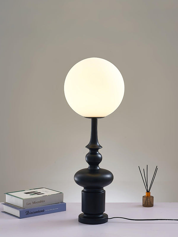 roman column table lamp black resin white glass for bedroom living room