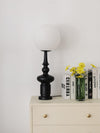 roman column table lamp black resin white glass for bedroom living room