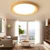 Round Dimmable Led Wooden Nordic Ceiling Lights Fixture Flush Mount Ceiling Lamp