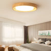 Round Dimmable Led Wooden Nordic Ceiling Lights Fixture Flush Mount Ceiling Lamp