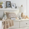 rustic carved wood animal table lamp with fabric shade