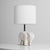 rustic carved wood animal table lamp with fabric shade