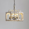 rustic distressed wood iron 8 light candle pendant lamp