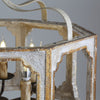 rustic distressed wood iron 8 light candle pendant lamp