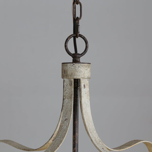 rustic distressed wood iron 8 light candle pendant lamp