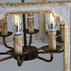 rustic distressed wood iron 8 light candle pendant lamp