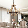 rustic old white wood cage chandelier