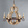 rustic old white wood cage chandelier