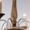 rustic old wood hand carved iron 6 light chandelier