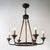 rustic rust iron hemp rope candle chandelier