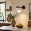 rustic travertine swing arm wall sconce bedroom
