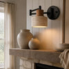 rustic travertine swing arm wall sconce bedroom