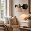 rustic travertine swing arm wall sconce bedroom