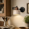 rustic travertine swing arm wall sconce bedroom