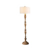 rustic white fabric solid wood floor lamp