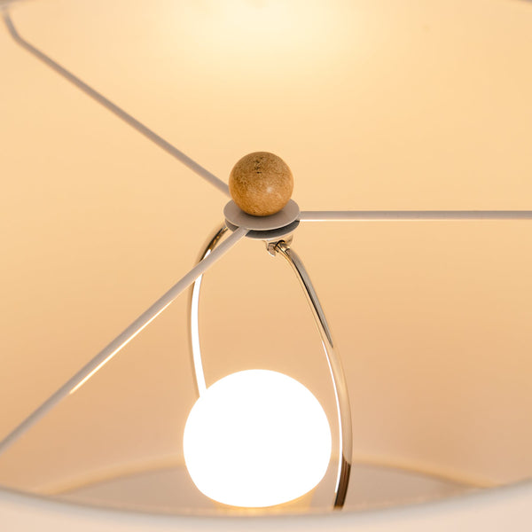 rustic white fabric solid wood floor lamp