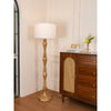 rustic white fabric solid wood floor lamp