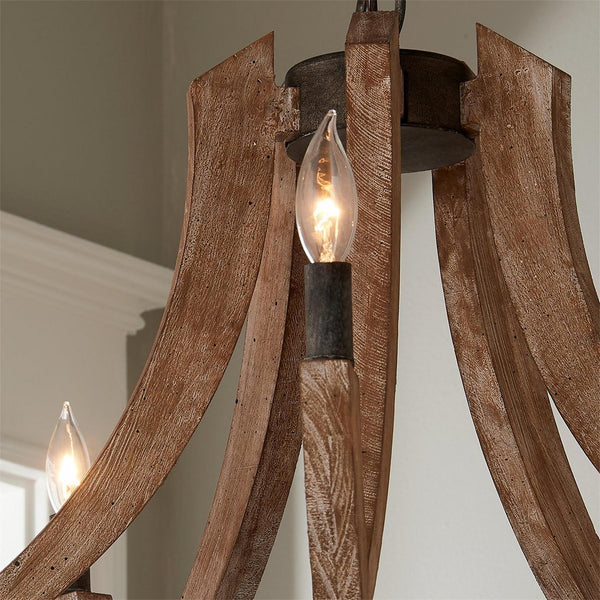 rustic wood black lantern pendant lamp