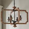 rustic wood black lantern pendant lamp